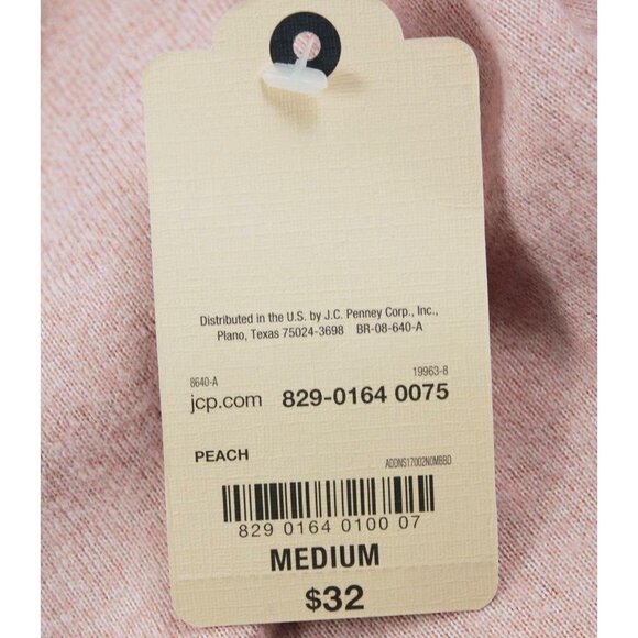 St John's Bay Active Women's Long-Sleeve Knit Top Peach Size M NWT - Picture 6 of 7